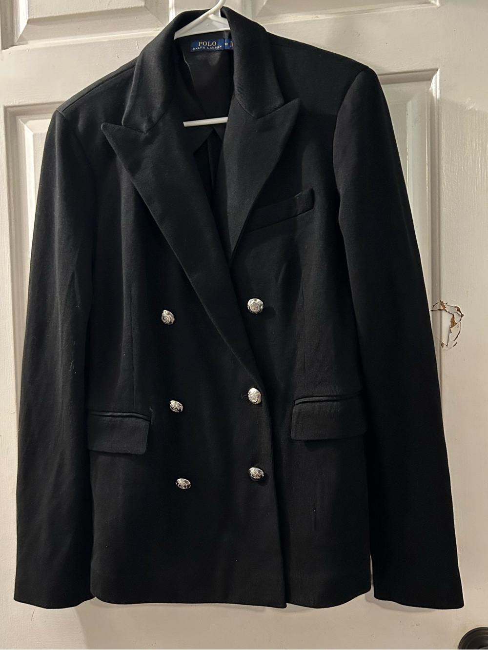 Polo by Ralph Lauren Black Double-Breasted Blazer with Silver Buttons